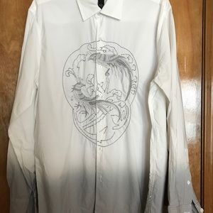 Men’s US Large INC white LS shirt with design